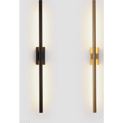 Minimalist Long Strip Wall Lamps Modern Nordic Living Room Background Wall Bedroom Bedside Lamp corridor black gold LED sconce