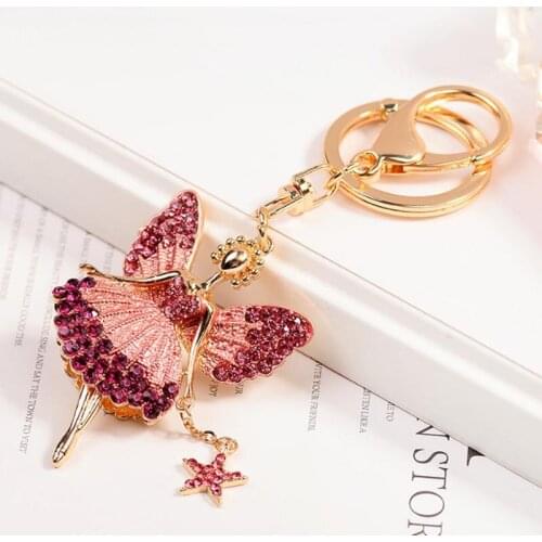 Fashion Ballerina Girl New Keychain Bag Pendant Angel Girl Key chain Metal Key Holder For Women Bag CH989