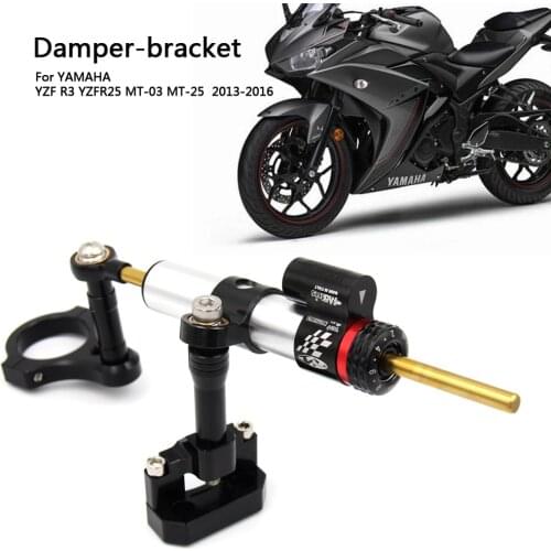 Motorcycles CNC Aluminum Adjustable Steering Stabilize Damper Bracket Mount Kit For YAMAHA YZF R3 YZFR25 MT-03 MT-25