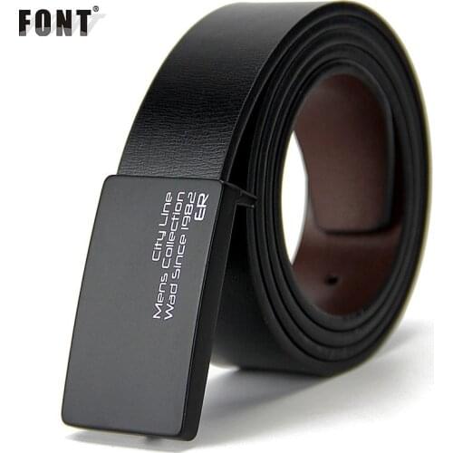 New mens genuine leather belt men cowskin belt formal suit trousers belt double metal buckle strap gift for men belts