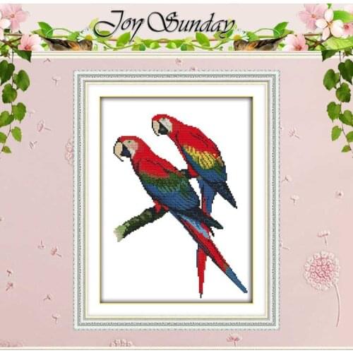 Two parrots counted Cross Stitch 11CT 14CT Cross Stitch Set Wholesale DIY animal Cross-stitch Kit Embroidery Needlework