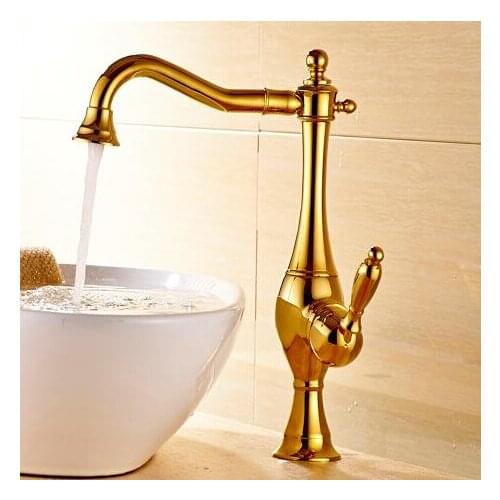 New Arrivals Single Lever Basin Faucet Hot and Cold Water Tap Gold Kitchen Sink Faucet Water Tap 4 colors kitchen faucet