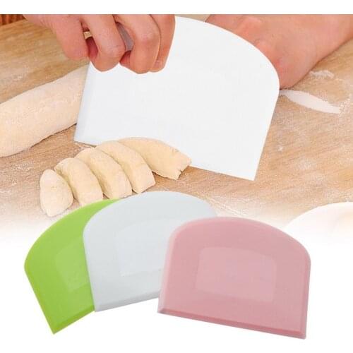 Plastic Cake Cream Spatula Dough Knife Cutter Butter Batter Scraper Decorating Plain Smooth Edge Spatula Baking Pastry Tool