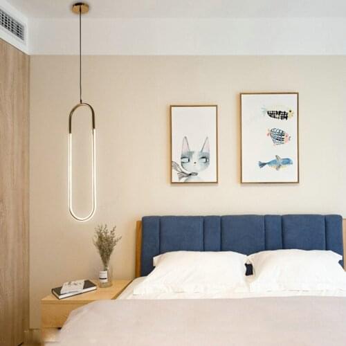 Nordic Pendant Lights LED Ushaped Hanging Lamp Minimalist Bar Corridor Restaurant Clothing Bedroom Decorative Lighting Fixture