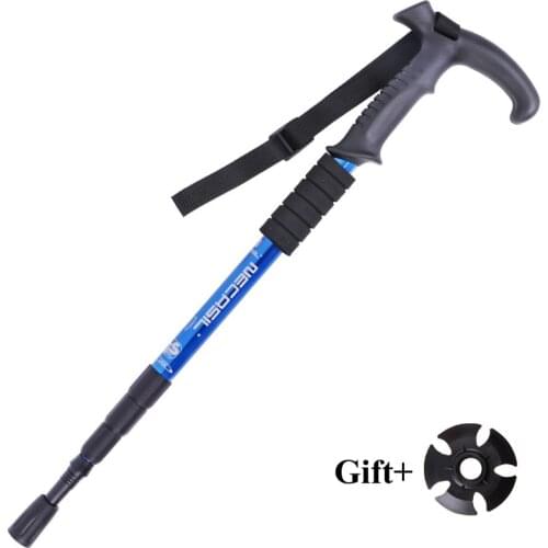 Anti Shock Nordic Walking Sticks Telescopic Trekking Hiking Poles Ultralight Walking Canes With Rubber Tips Protectors