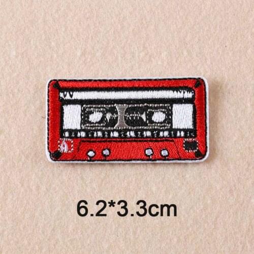 Radio Red Tape Iron On Patch Clothes Patch For Clothing Girls Woman Embroidered Patch