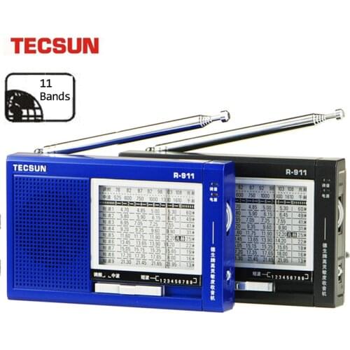 Tecsun R-911 Radio Worl FM/MW/SW 11 Band World Receiver Multiband Radio High Sensitivity Stereo Radio Digital Receiver Digital