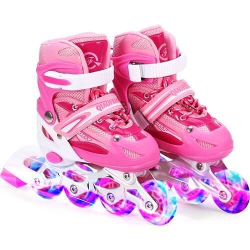 Adjustable Illuminating Inline Skates with Light Up Wheels for Kids and Adults for Girls and Boys Men and Women Skate rollers