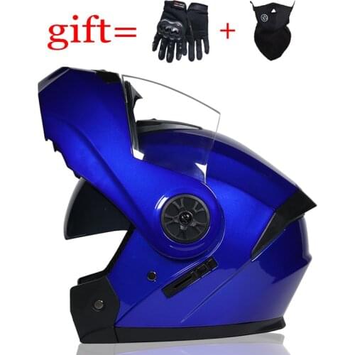 New Dual Lens Motorcycle Helmet Unisex Racing Motocross Helmets Modular Carbon Fibre Full Face Helmet Flip Up Cascos Para Moto