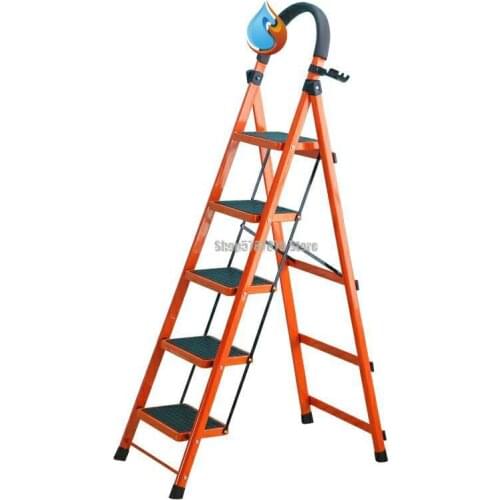 Folding Ladder, One Ladder, Multi-purpose Household Thickening 2020, Reinforcing Indoor Five Step Ladder, Practical Portable Bel