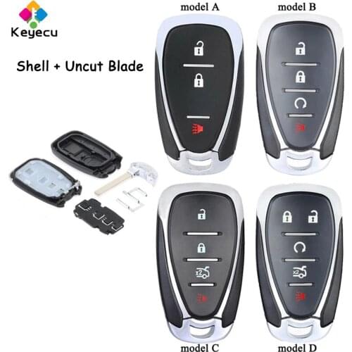 KEYECU Smart Remote Control Car Key Shell Case With 4 5 Button - FOB for Chevrolet Malibu Cruze Spark Cmaro Equinox Bolt EV Trax