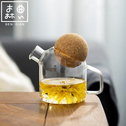 SENDIAN Japanese Style Glass Teapot Handmade Craft High Temperature Resistant Glass Pot 2021 New Office Home Tea Set Accessories