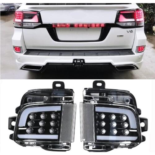 2xRear Back Tail LED Bumper Brake Stop Running Light Fog Lights For Toyota Land Cruiser 200 FJ200 LC200 2016 2017 2018 2019 2020