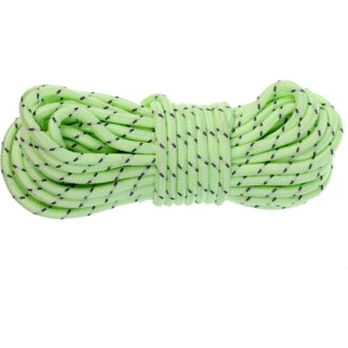 5mm Outdoor Camping Tent Awning Luminous Reflective Guyline Rope Guy Line Cord Paracord, Green