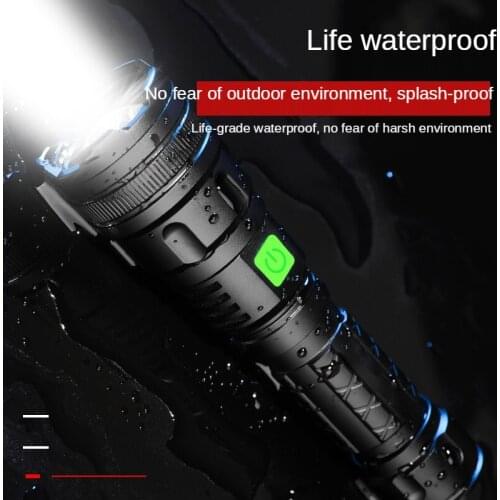 Retractable Rechargeable T6 LED Flashlight Ultra Bright Torch Camping 3 Switch Mode Waterproof Zoomable Bicycle Strong Light