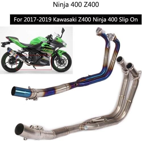 For Kawasaki Z400 Ninja 400 2017-2019 Exhaust Pipe Motorcycle Header Mid Link Pipe Slip On 51mm Muffler Stainless Steel Titanium