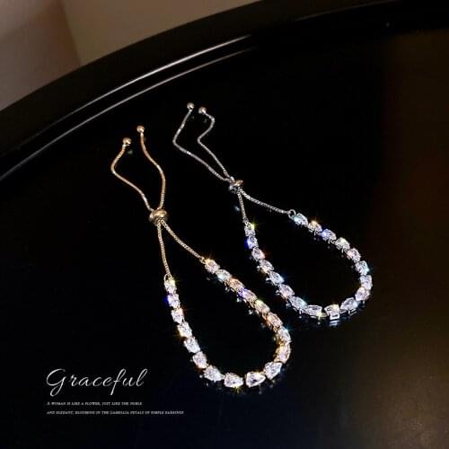 2021 Korean Version Micro-set Zircon Adjustable Bracelet Crystal Wedding Bracelet for Women Gold Silver Color Bracelet