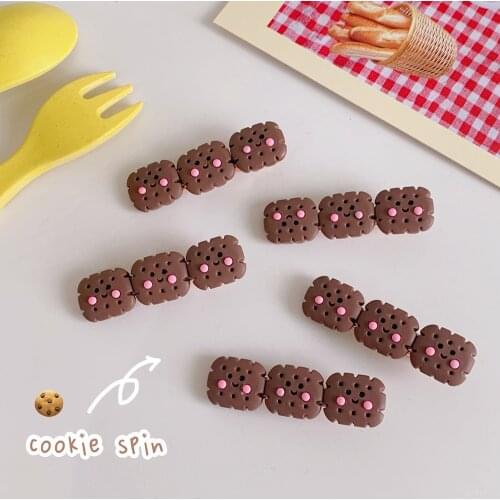 1pc Cartoon Cookie Biscuit Hairpin for Women Fashion Cute Barrettes Headwear Girls Kids Sweet Hairpins Chic Hair Accessories