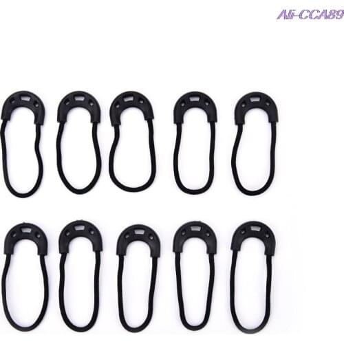 10pcs/bag EDC Black Small Zipper Pulls Cord Rope For Outdoor Travel Clothing Backpack Accessories New Arrive