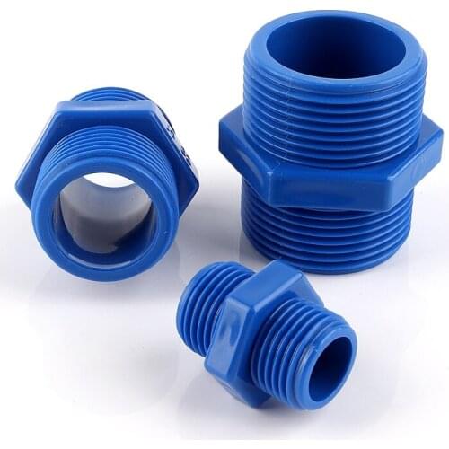 3pcs 1/2"~2" Male Thread Pipe Connectors Equal Dia 20mm-63mm PVC Pipe Garden Irrigation Straight Joints Water Connector Fittings