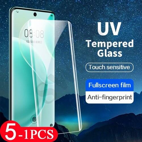 5/3/1Pcs 9D for Huawei mate 20 30 40 nova 7 8 P30 P40 pro plus UV tempered glass phone screen protector UV Glass protective film