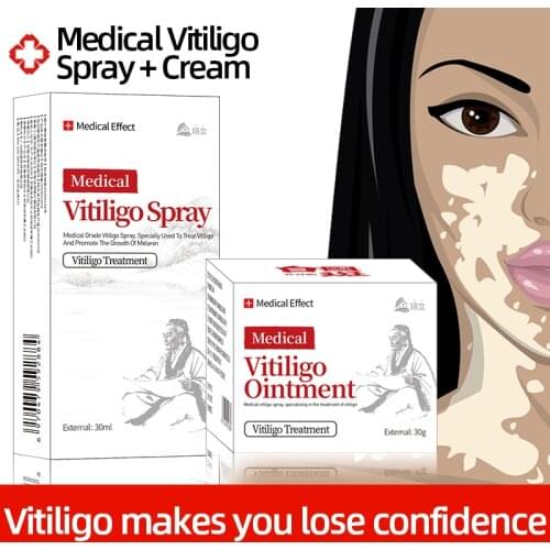 30ml Vitiligo Repair Spray And 30g White Spot Antibacterial Cream Skin Vitiligo Leukoplakia Disease Treatment
