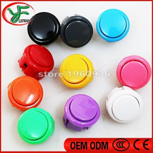 100pcs/lot Copy Sanwa 30mm button Arcade push button switch OBSF-30 original sanwa button replacement 10 colers
