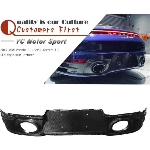 Car Accessories Dry Carbon Fiber OEM Style Rear Diffuser Bumper Lip Fit For 2019-2020 911 992.1 Carrera & S Rear Diffuser Lip