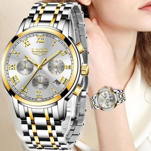 2021 LIGE New Rose Gold Women Watch Business Quartz Watch Ladies Top Brand Luxury Female Wrist Watch Girl Clock Relogio Feminin