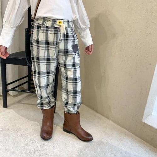 Kids Pants Baby Boys Girls Cotton Plaid Trousers Newest Spring Summer Children Casual Fashion Harem Pants Toddler Loose Pant