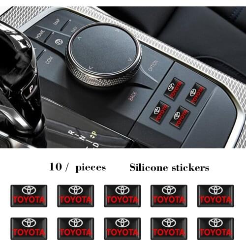 10pcs Epoxy 3D Car Sticker Emblem Decal Interior Decoration For Toyota camry chr corolla rav4 yaris prius Car Accessories