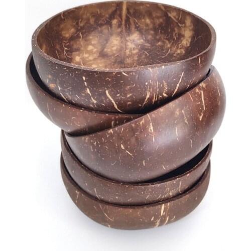 Natural Coconut Bowl Spoon Creative Coconut Shell Fruit Salad Noodle Rice Bowl Wooden Bowl Tableware Restaurant Kitchen