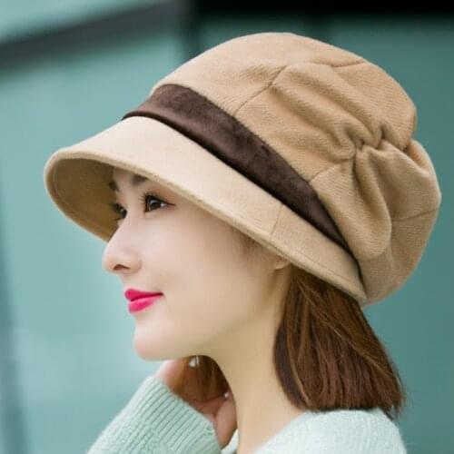 H7703 Women Beret Hat Autumn Winter High Quality Fashion Korean Casual Berets Cap Japanese Warm Simple Outdoor Student Girl Hats