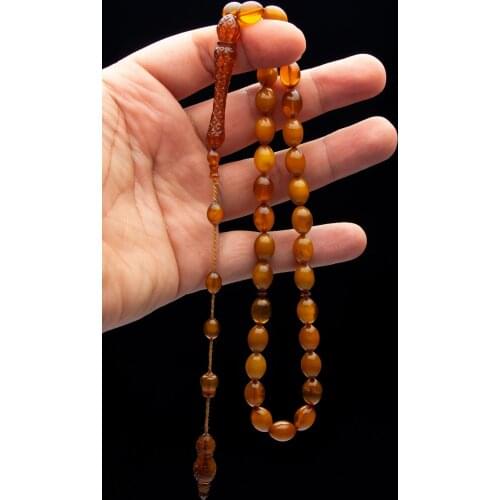 Islamic Tasbih Muslim Rosary Beads 33 Prayer Rosary For Men Bracelet For Men Accessory amber oltu amber stone Handmade Turkey