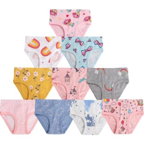 Girls underwear cartoon stripe 100% cotton high quality panties 2-8Y baby girls comfortable knicker child briefs 3pcs/Lot pants