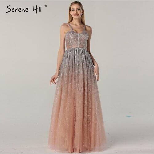 Newest Sexy long Pink Tulle Formal Evening Prom Party Gown Dress a line Gowns Dresses 2020 BLA6343
