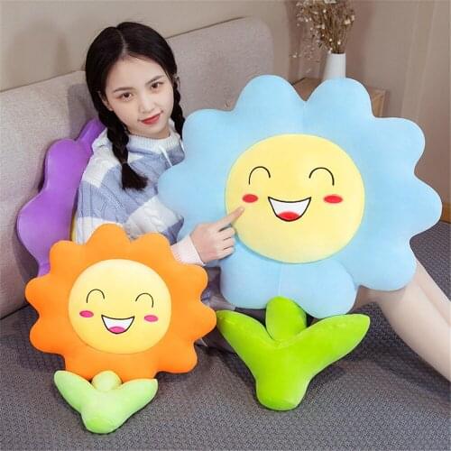 New Cartoon Stuffed Plant Sunflower Plush Custion Pillow Home Decor
