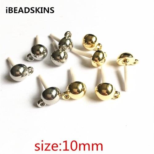 New arrival! 10mm CCB Ear stud semicircle shape earrings base accessories for Earrings DIY( as shown)