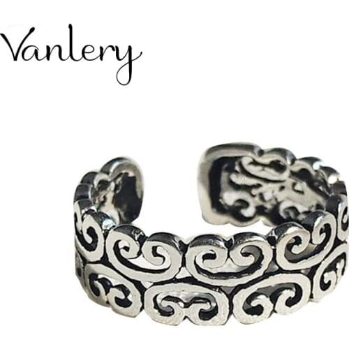 New Trendy Personality Punk Hollow Pattern Rings For Women Lady Resizable Size Rings Party Jewelry Charm Gifts