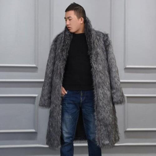 Autumn fur leather jacket mens warm faux mink fur leather coat men loose jackets winter thicken jaqueta de couro big size S- 6XL