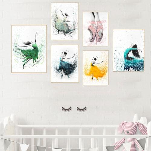 Self-adhesive Wall Sticker Ballet Pose Posters and Prints Minimalist Painting Abstract Wall Art Wall Painting Home Decoration