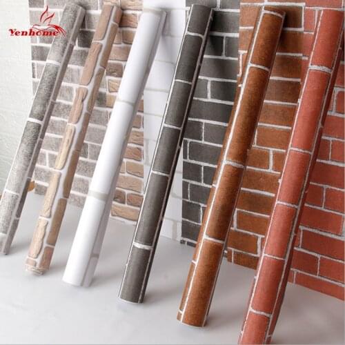 Peel And Stick Wallpaper Faux Brick PVC Self-adhesive 3D Decorative Film For Bedroom Living Room Wall Home Decoration Stickers