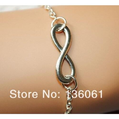 Vintage Silvers Infinity Dog Connection Button Animal Turtle Fish Heart Clasp Handcuff Cross Charm Braclet For Women Jewelry B89