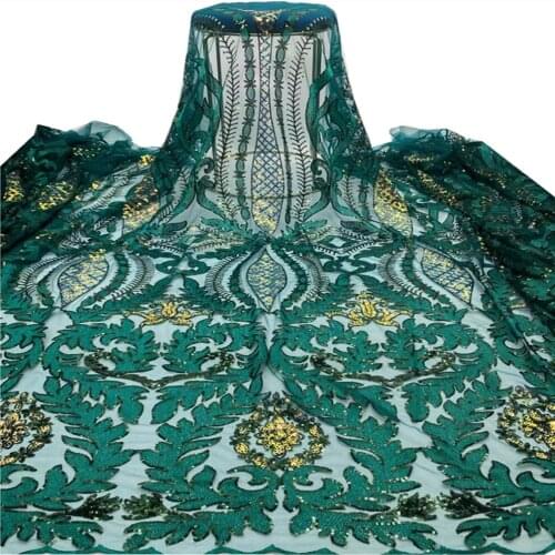 High Quality Lace Latest African Sequins Lace Fabric Embroidery French Lace For Party Sewing XH-130