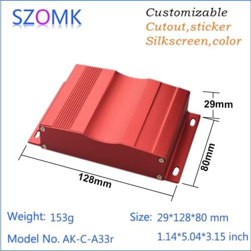1 piece, 29*128*80mm szomk hot sales aluminum enclosure box wall mounting extrusion enclosure GPS tracker aluminum housing box