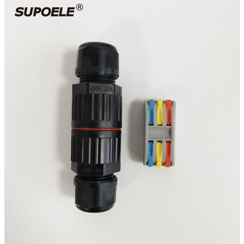 2PCS/Lot Waterproof IP68 2Pin 3Pin Electrical Quick Wire Connectors 450V 32A Push In Connection Terminal Blocks Adapter