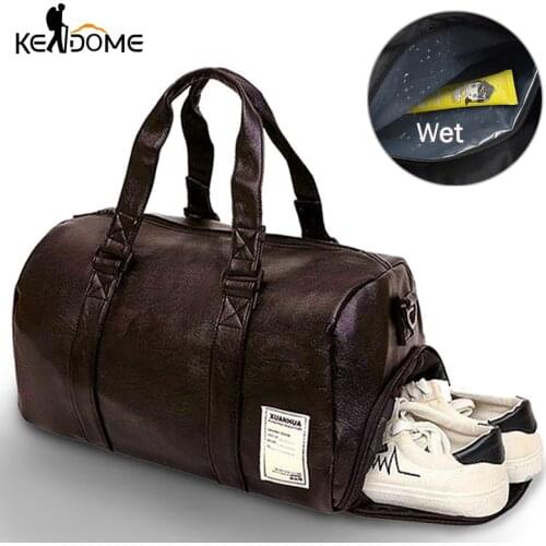 2020 Upgraded Dry Wet Simming Bag PU Leather Swim Bag Gym Tas Travel Bag for women men waterproof fitness training sack XA170D