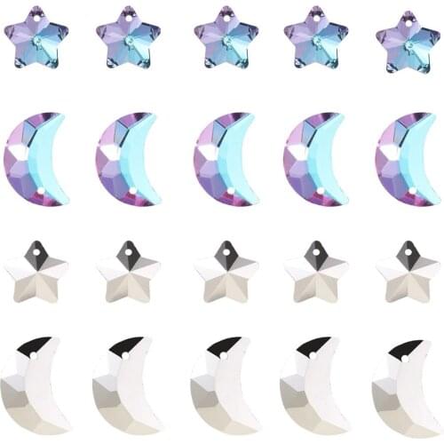 30pcs Glass Rhinestone Charms Imitation Austrian Crystal Light Faceted Pendants Jewelry Making for Necklace Earring