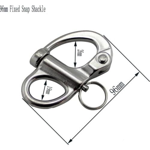 96mm Stainless Steel Fixed Snap Anchor Shackle Rigging Silver Fixed Eye Bail with Eye Ring for Sailboat