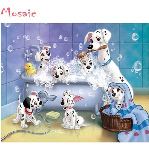 Dog bathe Diamond Embroidery animal 5D DIY Diamond Painting cross stitch FULL square/round diamond mosaic at room decor